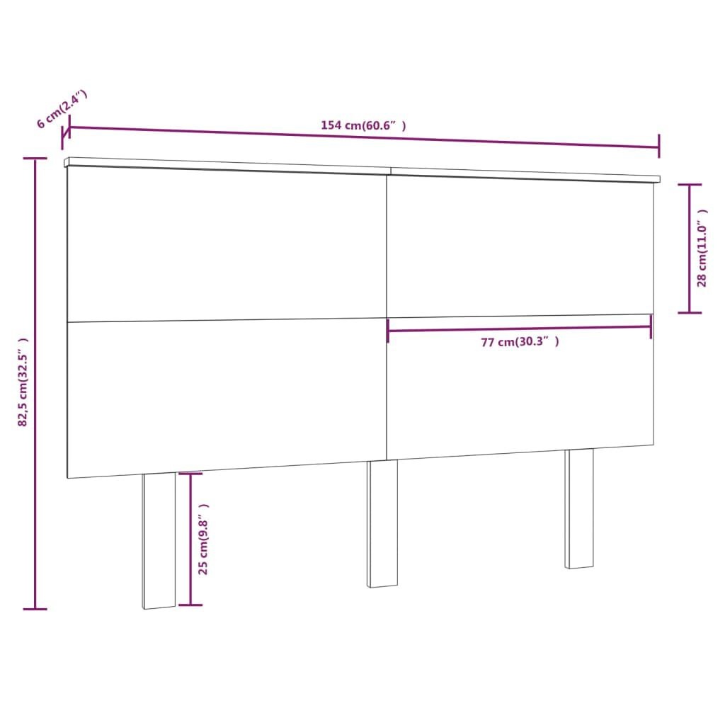 Hoofdbord Grenenhout Wit 154cm - 65% Korting!
