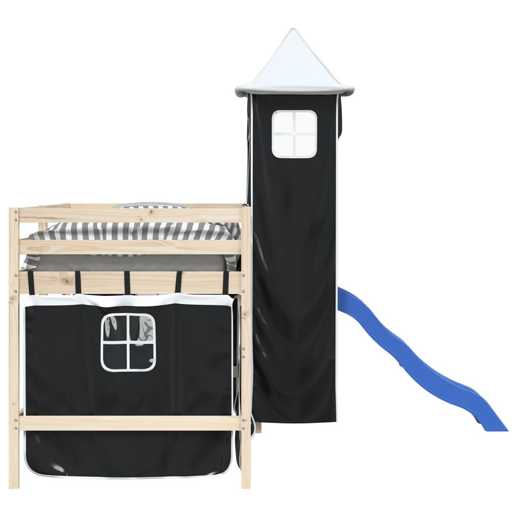 vidaXL Hoogslaper Gordijnen met Toren Wit/Zwart - 57% Korting!