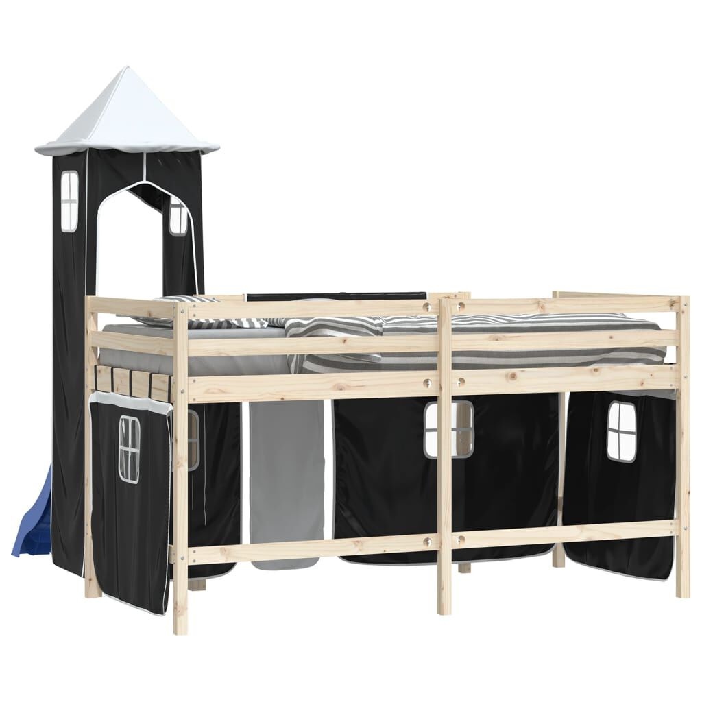 vidaXL Hoogslaper Gordijnen met Toren Wit/Zwart - 57% Korting!