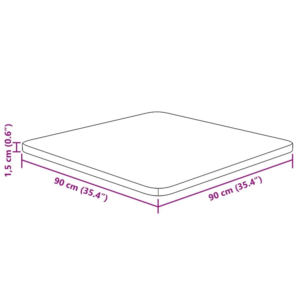 Tafelblad Eiken 90x90cm Donkerbruin - Krasje, 73% Korting!
