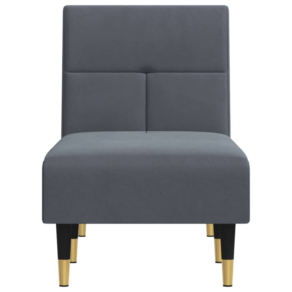 vidaXL Chaise Longue Donkergrijs Fluweel - 62% Korting!