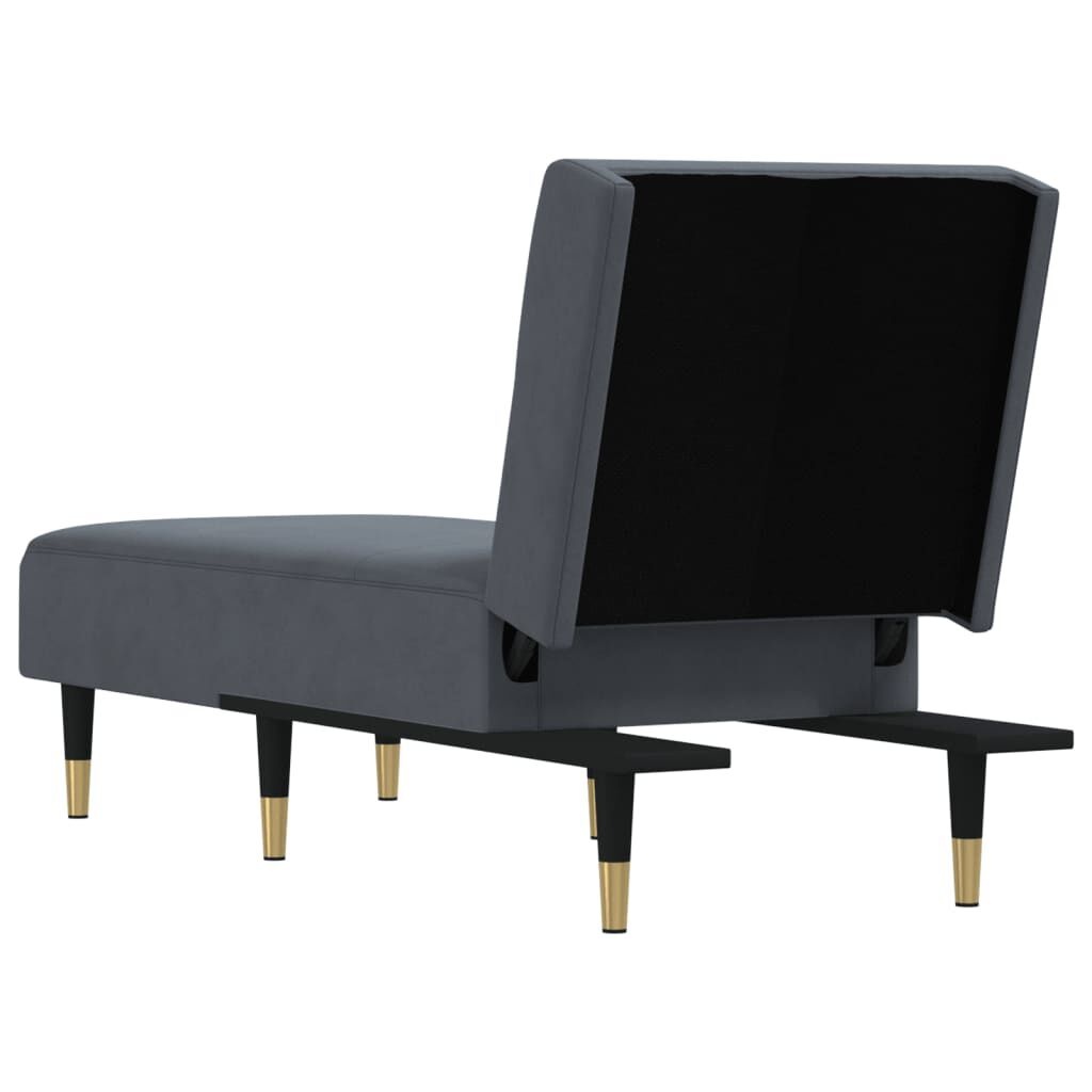 vidaXL Chaise Longue Donkergrijs Fluweel - 62% Korting!