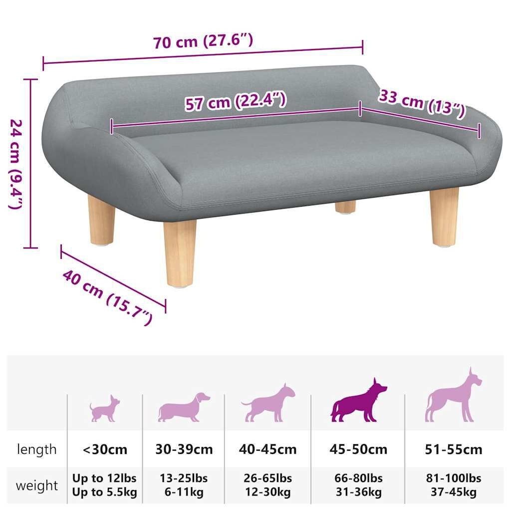 VidaXL Hondenmand Lichtgrijs - 70x40cm - 35% Korting!