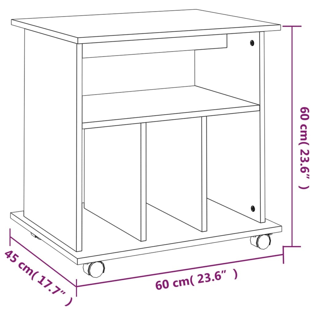 Rolkast Grijs Sonoma Eiken 60x45x60cm - 35% Korting!