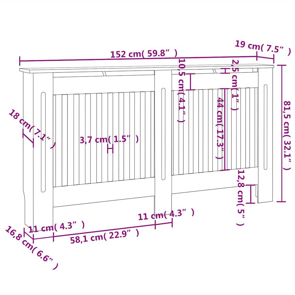 vidaXL Radiatorombouw Zwart 152cm - 35% Korting!