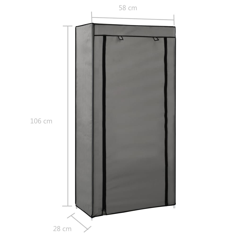 Schoenenkast Grijs met Hoes - 58x28x106cm - 35% Korting!