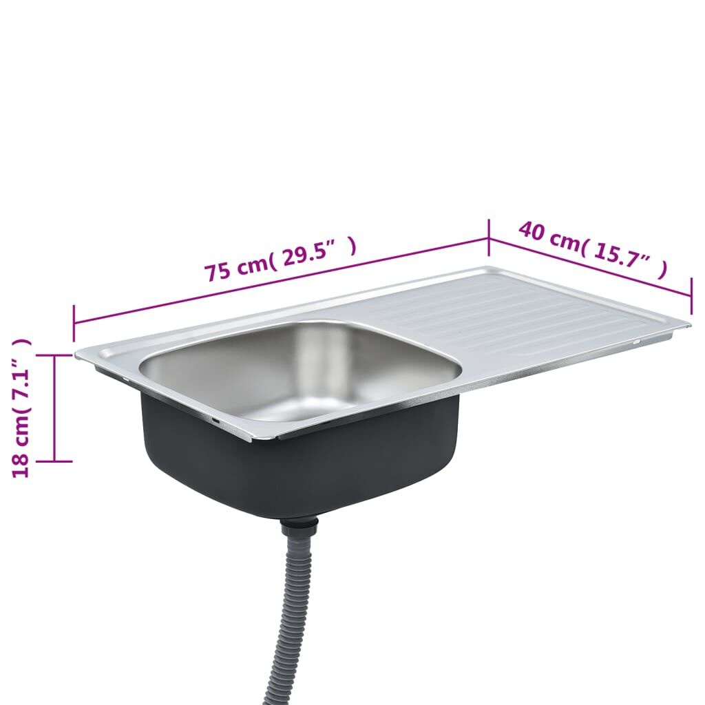 vidaXL RVS Gootsteen met Afvoer & Zwanenhals - 35% Korting!