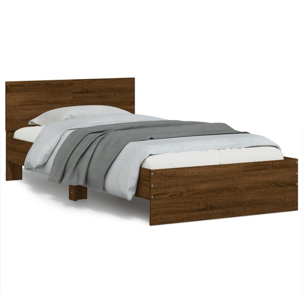 vidaXL Bedframe Bruin Eiken 100x200 - Lichte Gebruikssporen - 35% Korting!