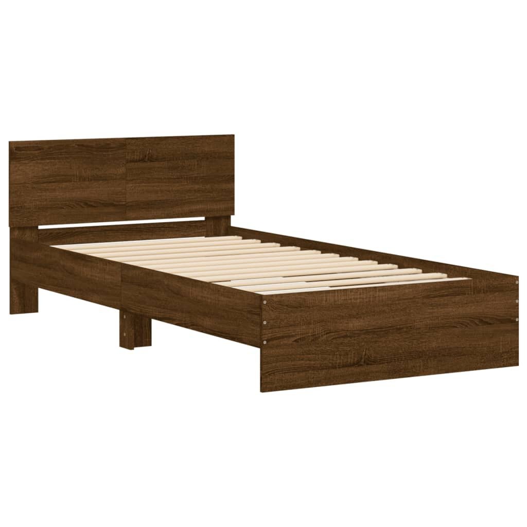 vidaXL Bedframe Bruin Eiken 100x200 - Lichte Gebruikssporen - 35% Korting!