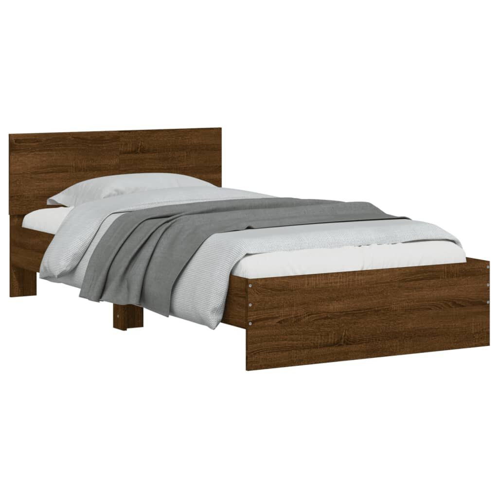 vidaXL Bedframe Bruin Eiken 100x200 - Lichte Gebruikssporen - 35% Korting!