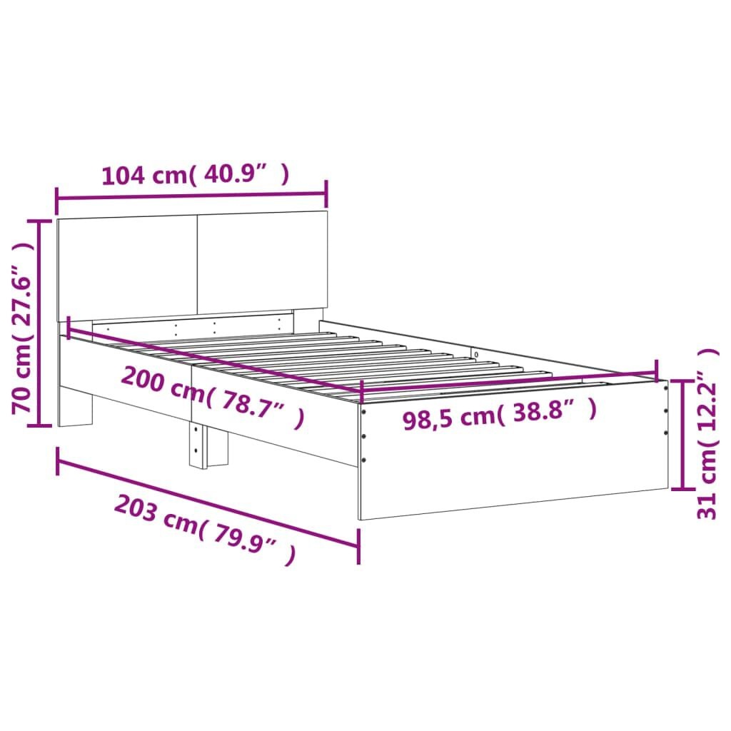 vidaXL Bedframe Bruin Eiken 100x200 - Lichte Gebruikssporen - 35% Korting!
