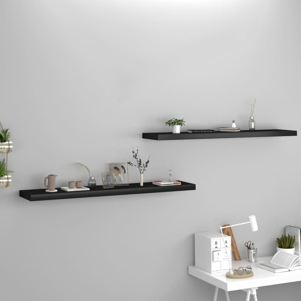 Zwarte Zwevende Wandplanken (2 st.) - 120cm - 35% Korting!