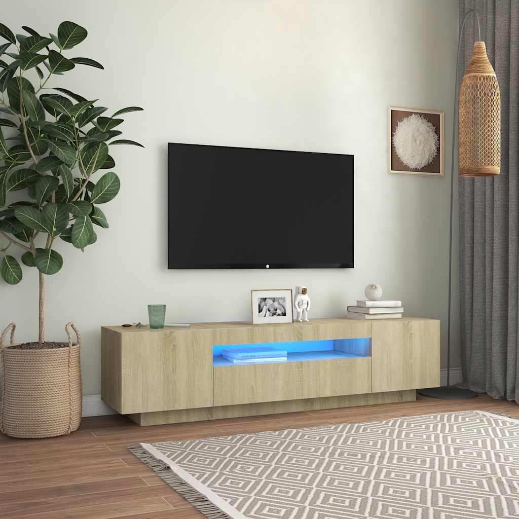 TV-Meubel Sonoma Eiken met LED - 35% Korting! (Gebruikssporen)