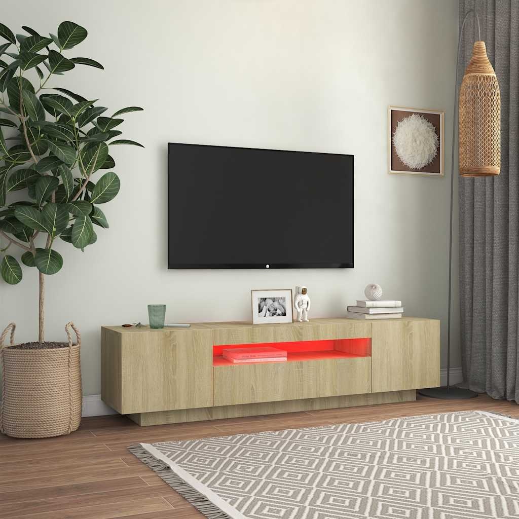 TV-Meubel Sonoma Eiken met LED - 35% Korting! (Gebruikssporen)