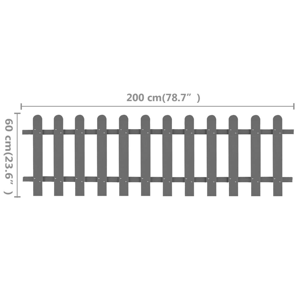 vidaXL Hek 200x60 cm HKC Grijs - 35% Korting!