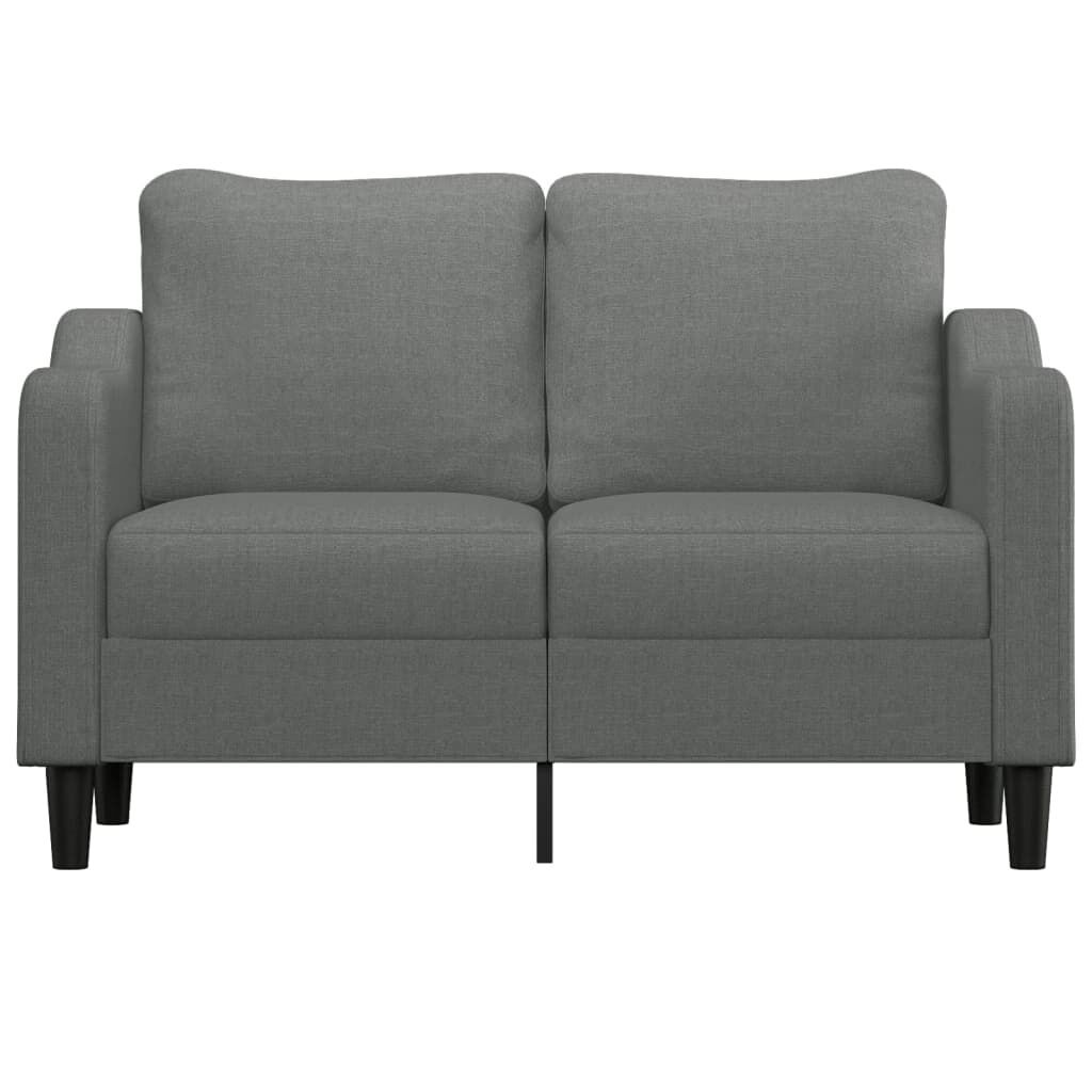 vidaXL Tweezitsbank 120 cm stof donkergrijs