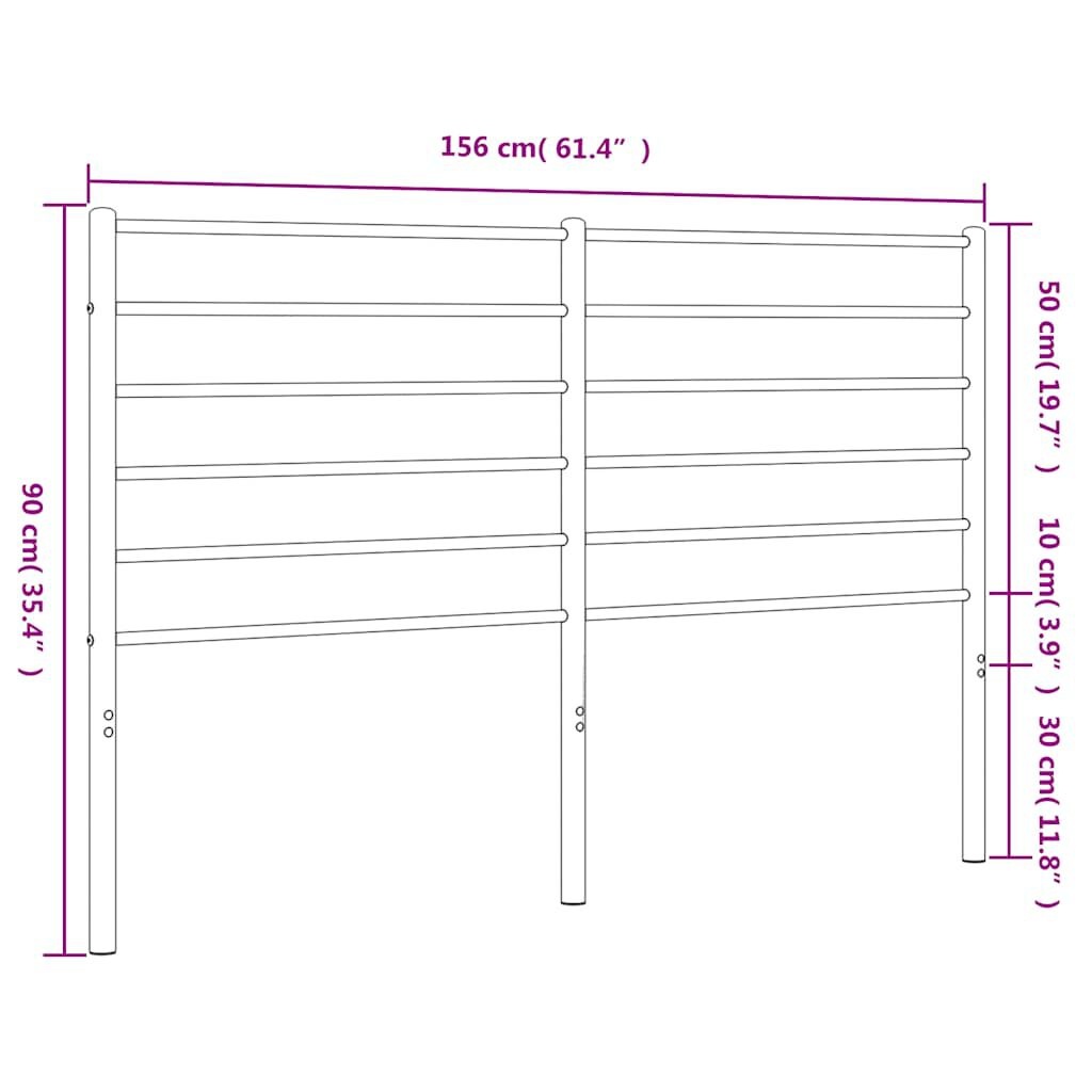 vidaXL Hoofdbord 150cm Zwart Metaal - 60% Korting!