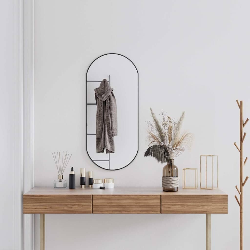 Ovale Wandspiegel Zwart 90x40cm - 35% Korting!