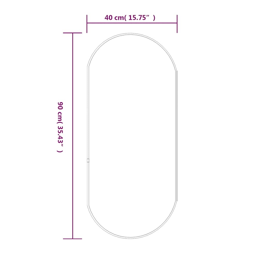 Ovale Wandspiegel Zwart 90x40cm - 35% Korting!