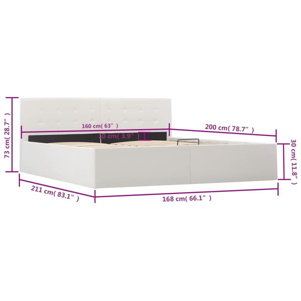 vidaXL Bedframe 160x200 Wit Kunstleer -35%! Retourdeal