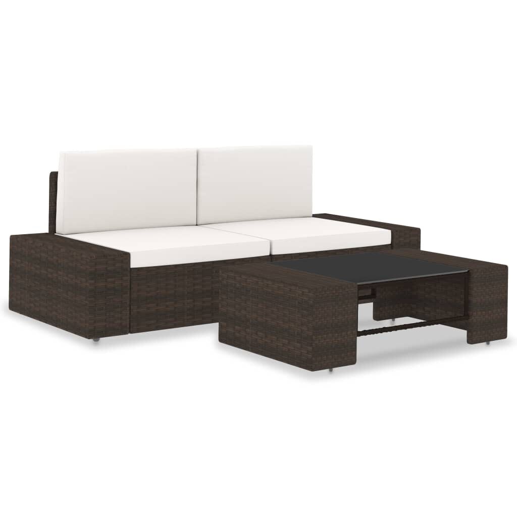 vidaXL Loungeset 3-delig Bruin -35% Korting!