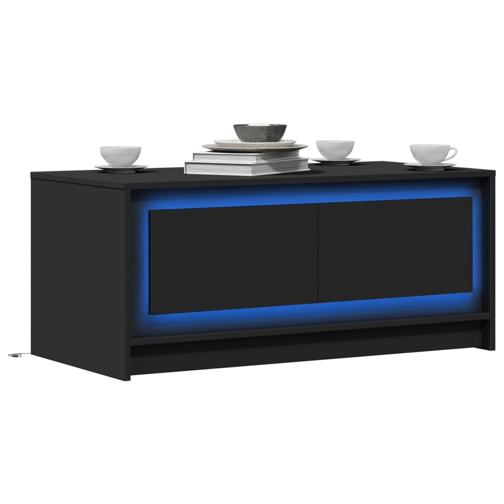 vidaXL Salontafel met LED Zwart Hout - 35% Korting!
