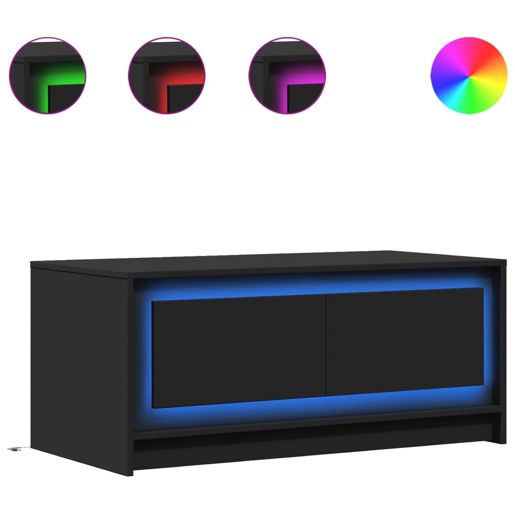 vidaXL Salontafel met LED Zwart Hout - 35% Korting!