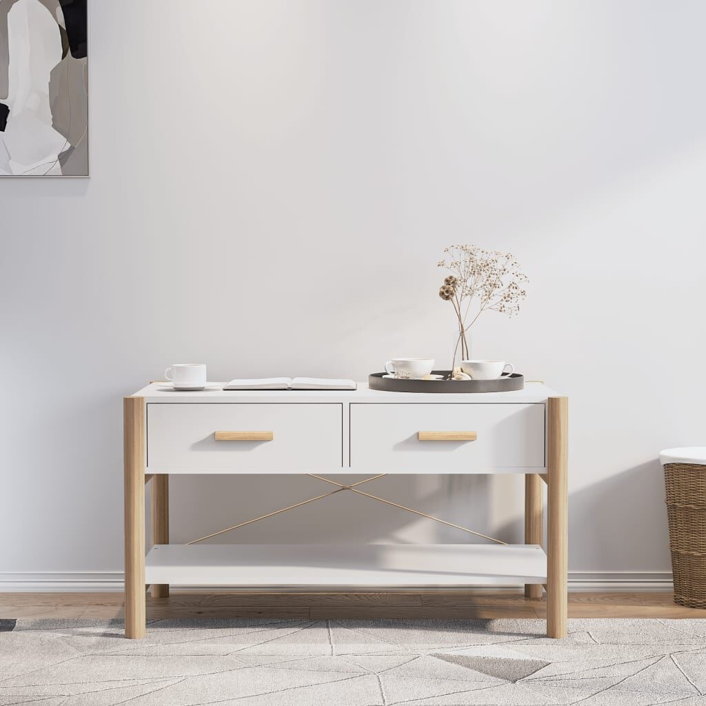 Salontafel Wit Hout 82x48x45cm - 35% Korting!