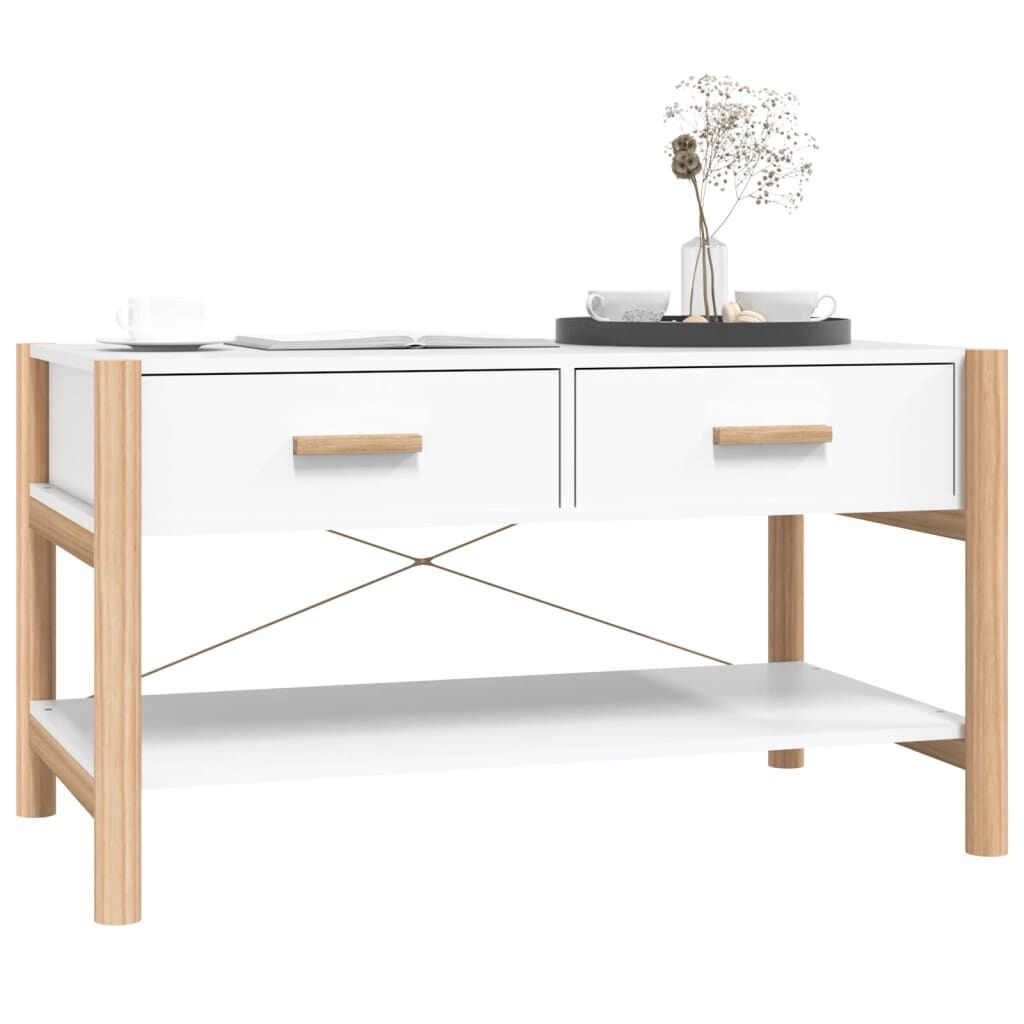Salontafel Wit Hout 82x48x45cm - 35% Korting!