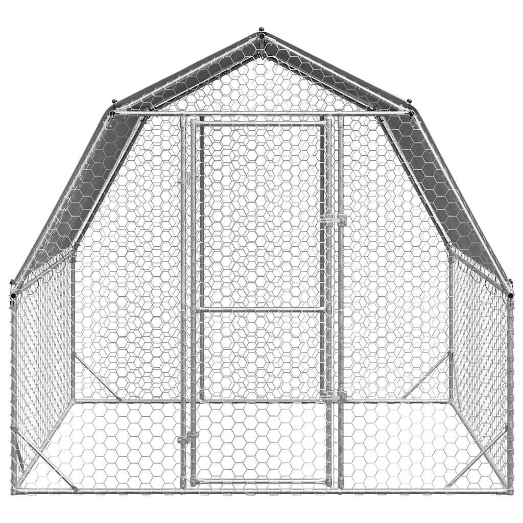 Kippenren met Dak 2,5x2m - 35% Korting! Gegalvaniseerd Staal