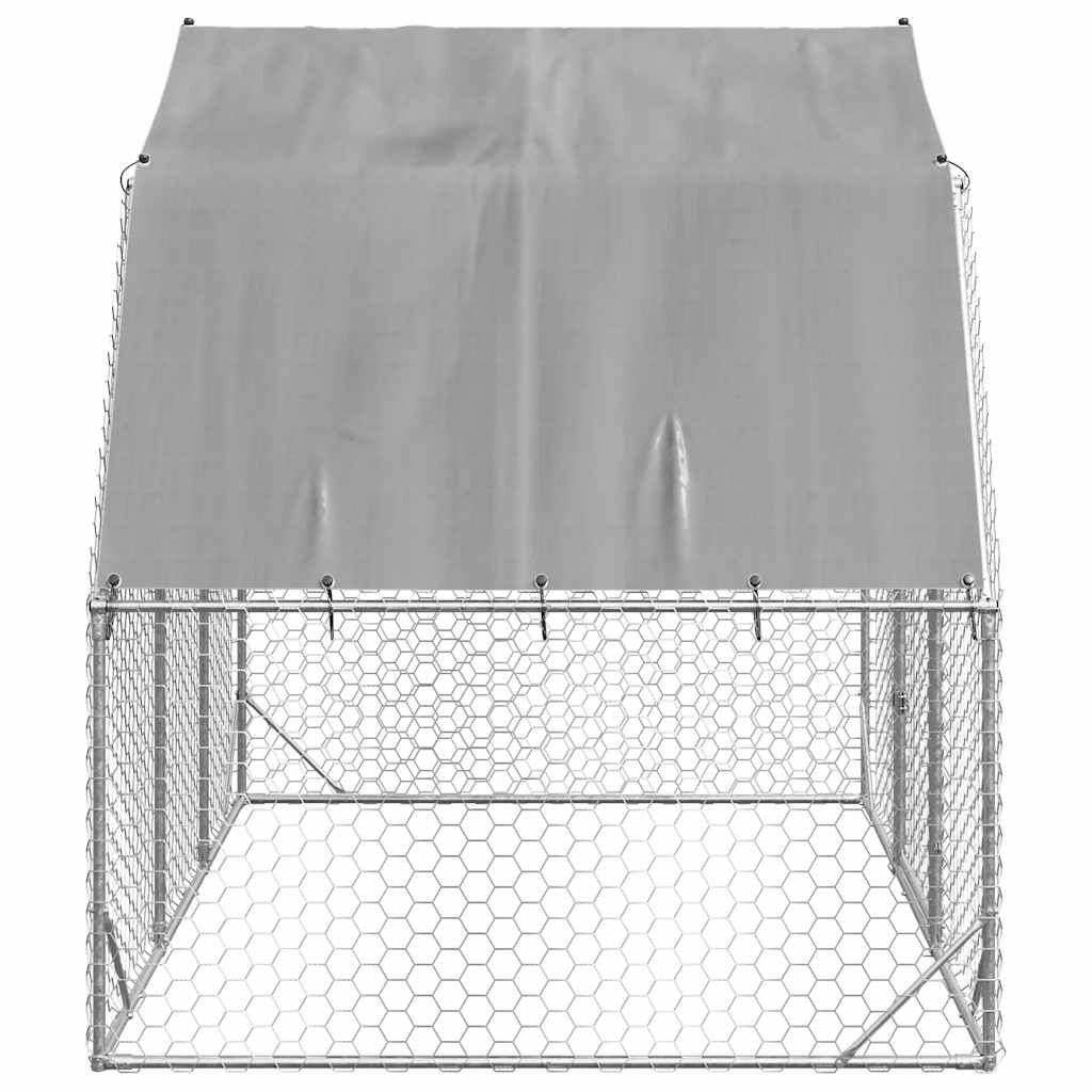 Kippenren met Dak 2,5x2m - 35% Korting! Gegalvaniseerd Staal