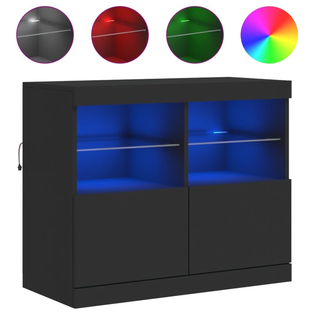 Dressoir met LED Zwart - 81cm - VidaXL - 45% Korting!