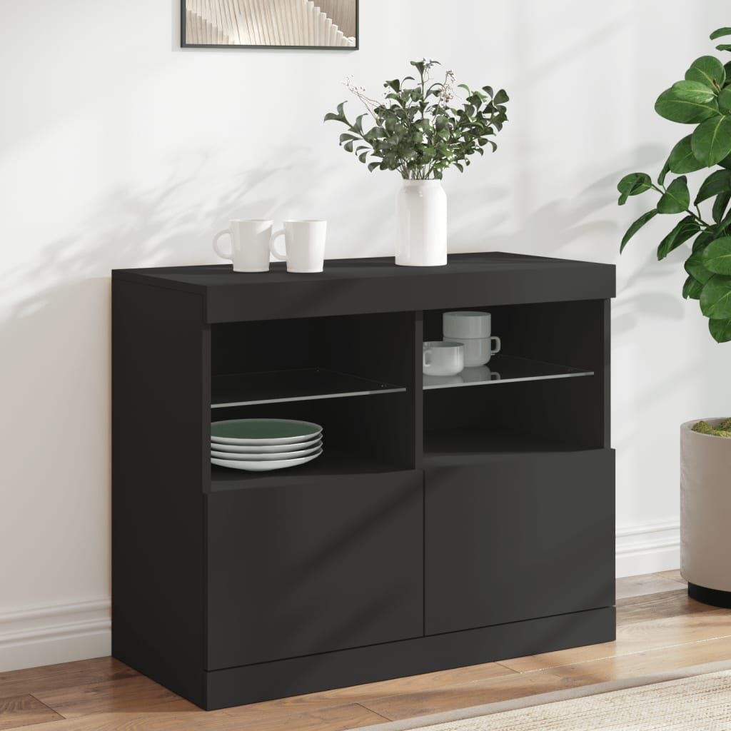 Dressoir met LED Zwart - 81cm - VidaXL - 45% Korting!