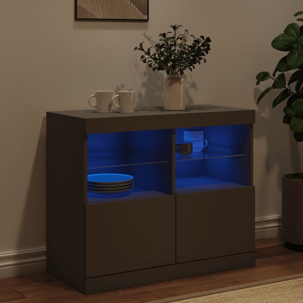 Dressoir met LED Zwart - 81cm - VidaXL - 45% Korting!
