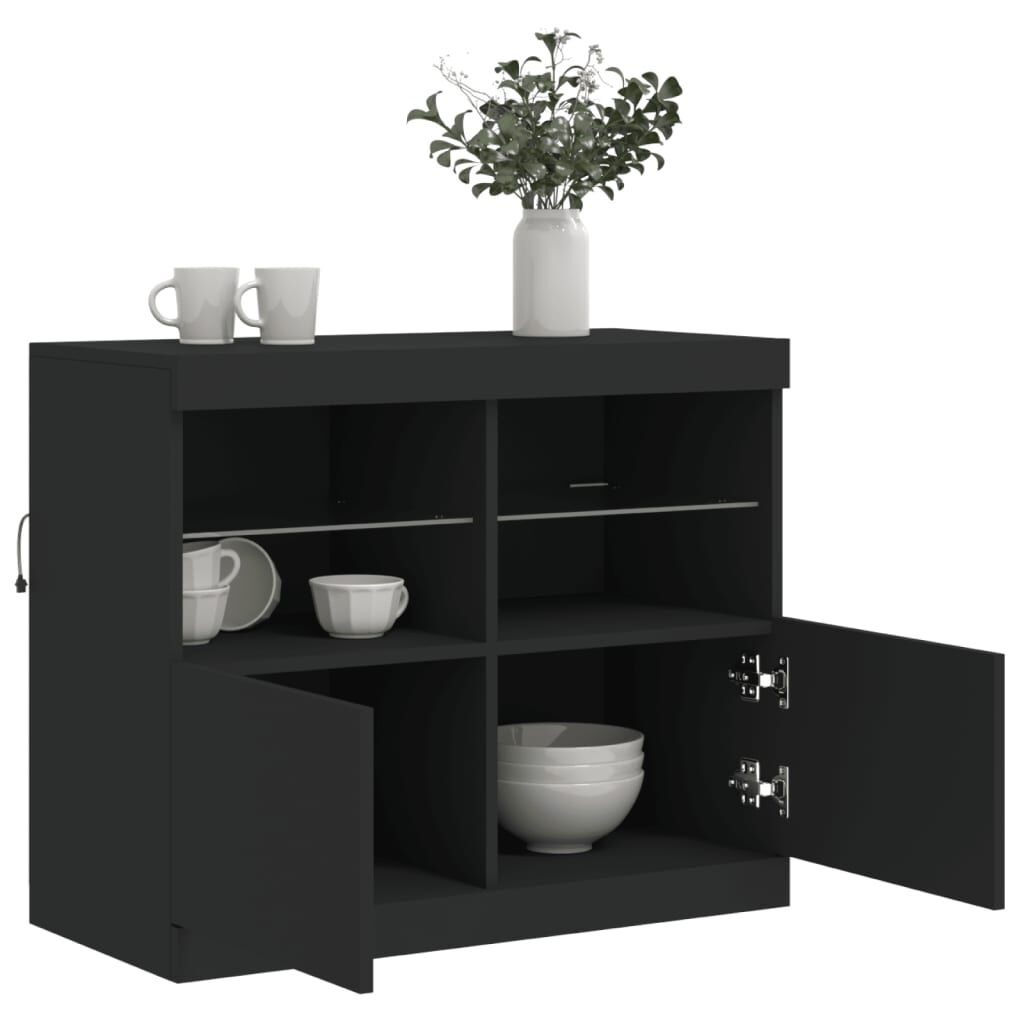 Dressoir met LED Zwart - 81cm - VidaXL - 45% Korting!