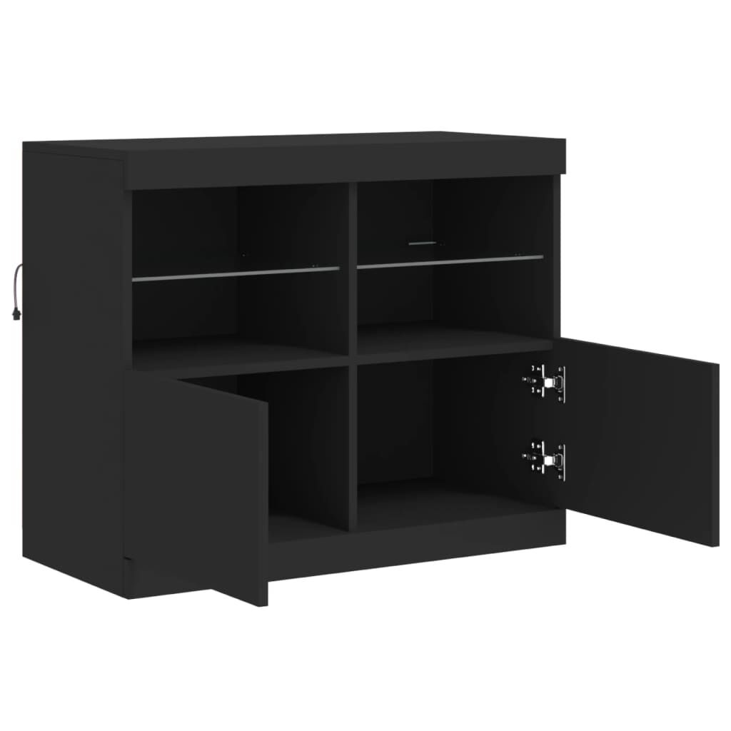 Dressoir met LED Zwart - 81cm - VidaXL - 45% Korting!