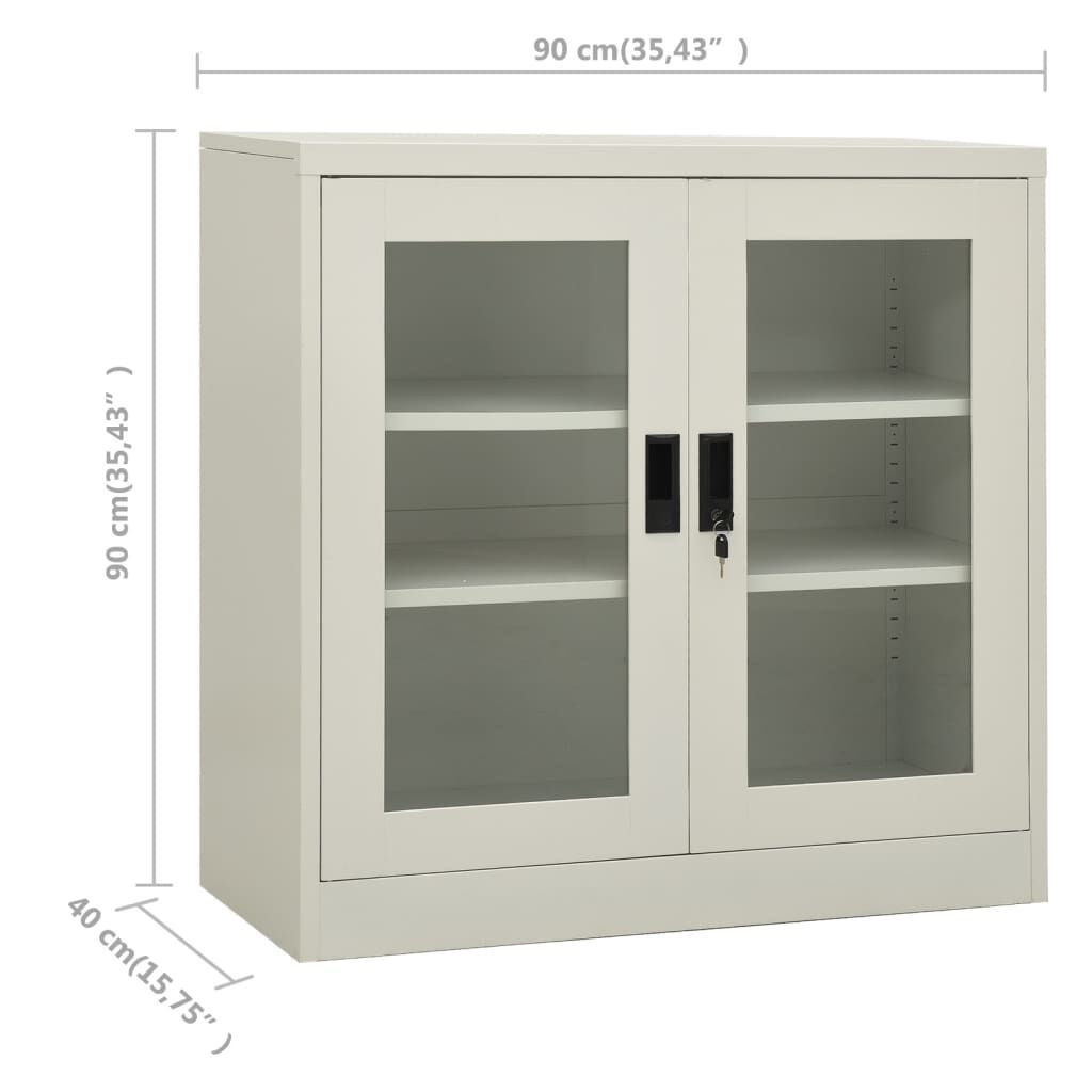vidaXL Kantoorkast Lichtgrijs 90cm - 53% Korting!