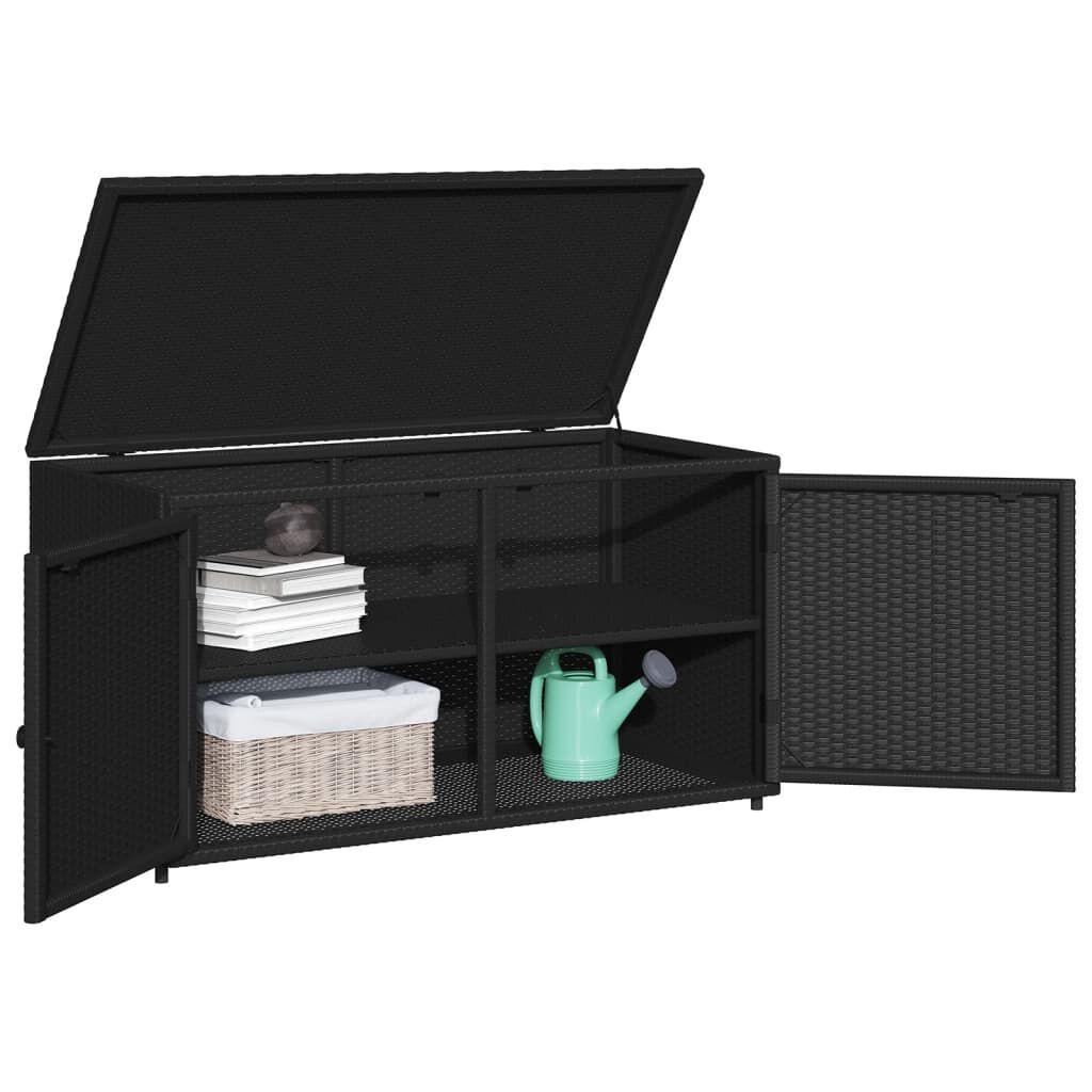 vidaXL Tuinkast Zwart Rattan 110cm - 35% Korting!