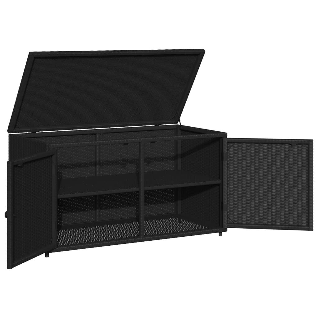 vidaXL Tuinkast Zwart Rattan 110cm - 35% Korting!