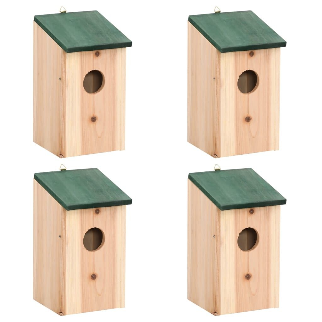 Vogelhuisjes (4 stuks) - Hout - 35% Korting!