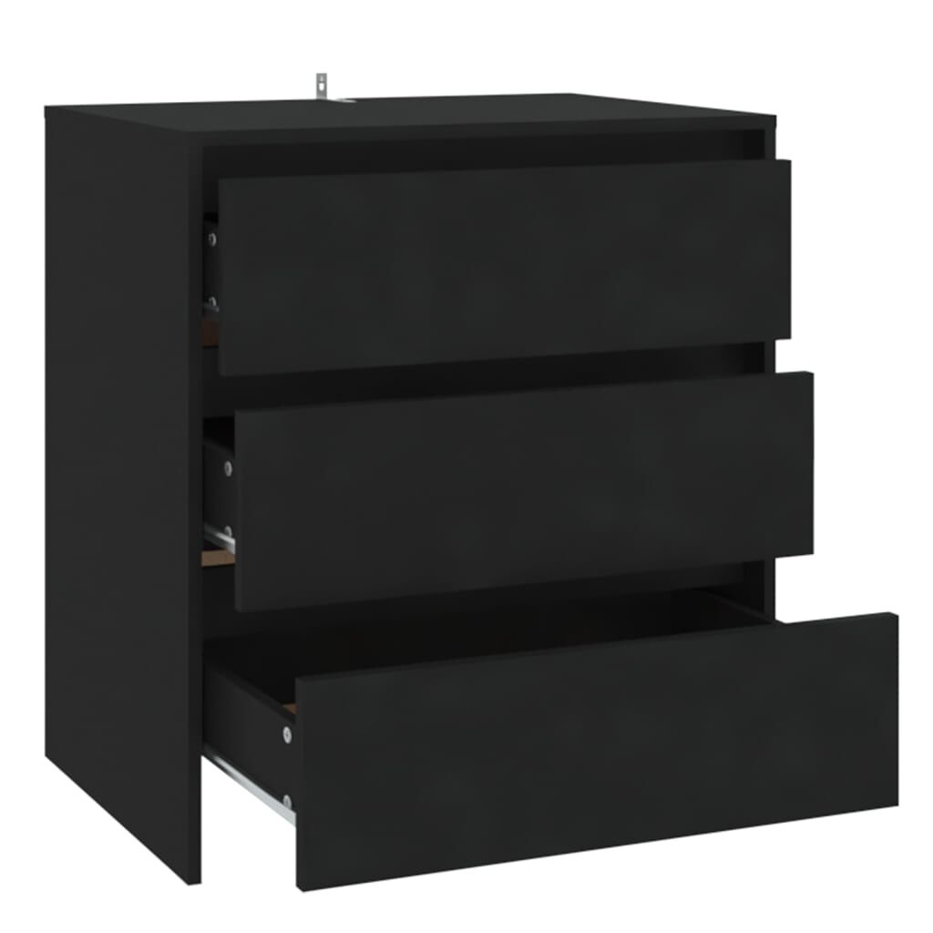 Dressoir Zwart Hout 70cm - Krasjes, Topdeal! 55% Korting