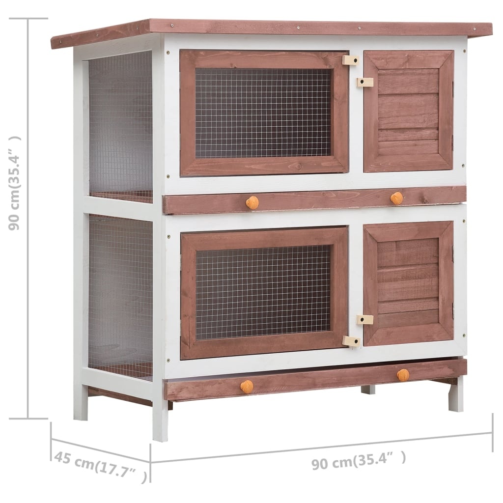 Konijnenhok Buiten - Bruin Hout - 35% Korting!