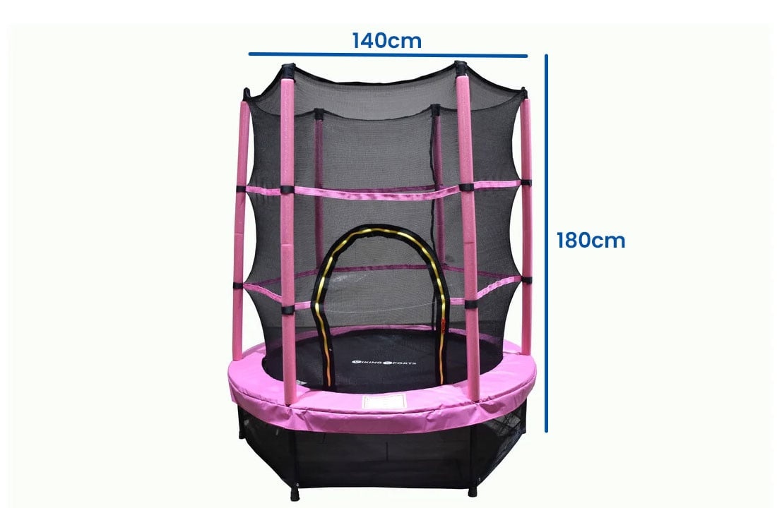 Roze Trampoline 140cm met Net - 55% Korting! (Gebruikt)