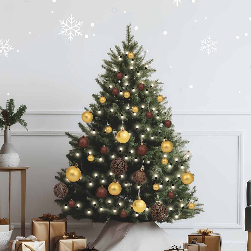 Kerstballenset (61-dlg) + LED & Piek - Goud/Brons - 62% Korting!