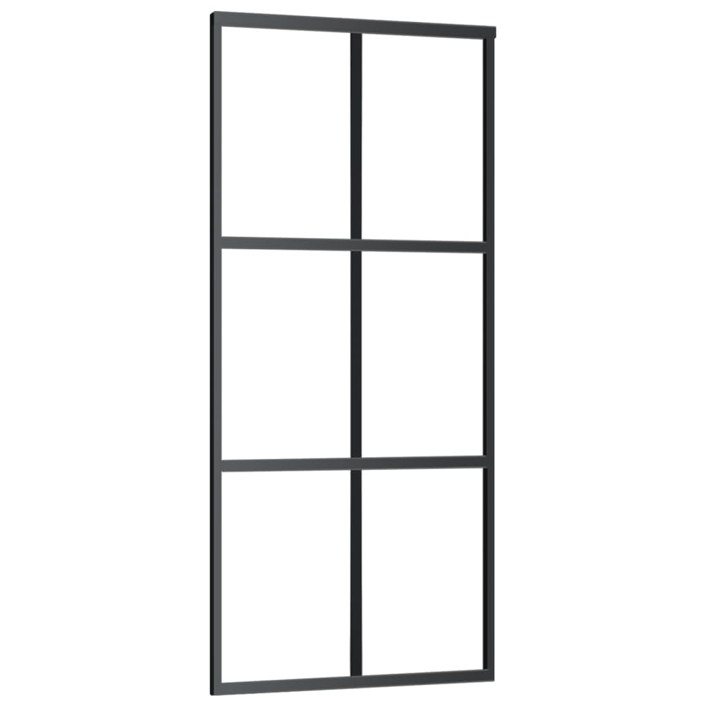 vidaXL Schuifdeur 90x205cm ESG-Glas Zwart -41% Korting!
