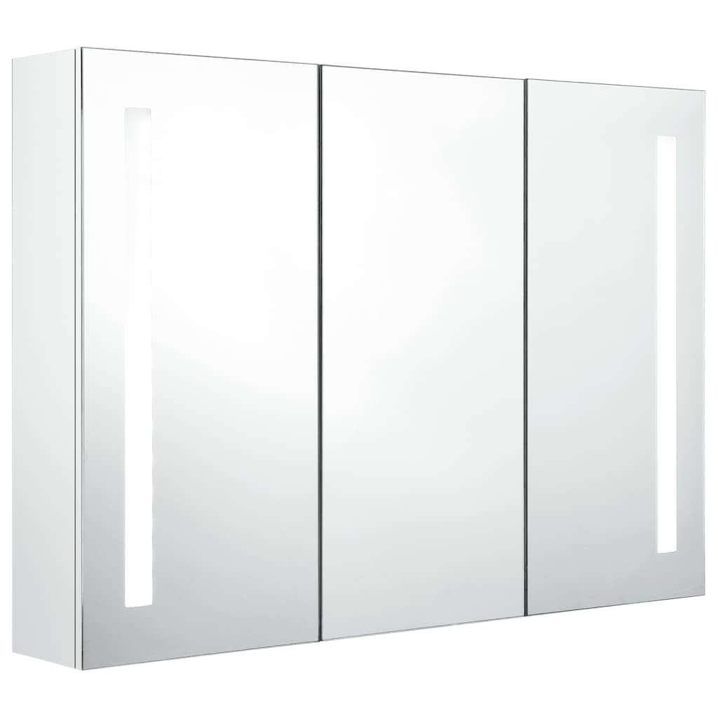 vidaXL Badkamerkast Spiegel+LED Wit 89cm -35% Korting!