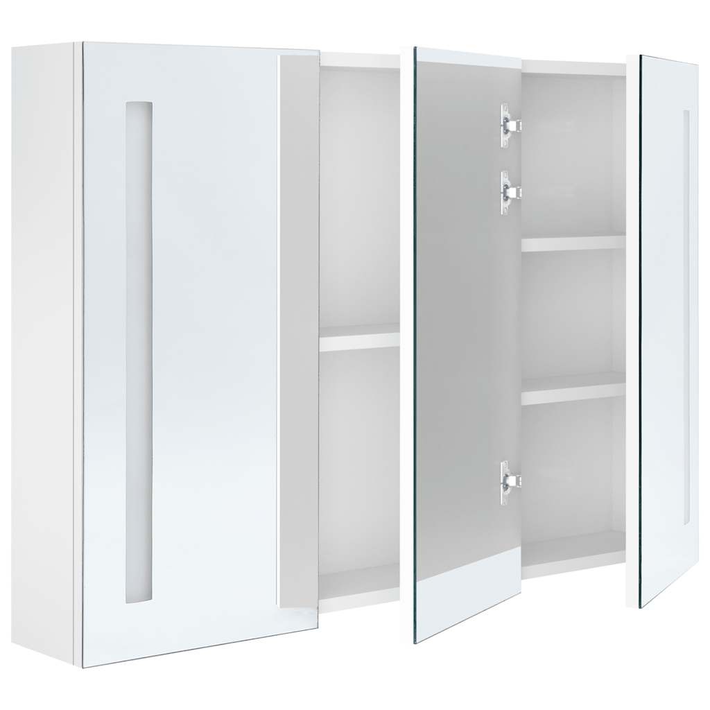 vidaXL Badkamerkast Spiegel+LED Wit 89cm -35% Korting!