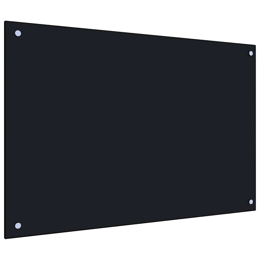 vidaXL Spatscherm Keuken Zwart Glas 90x60cm - 35% Korting!