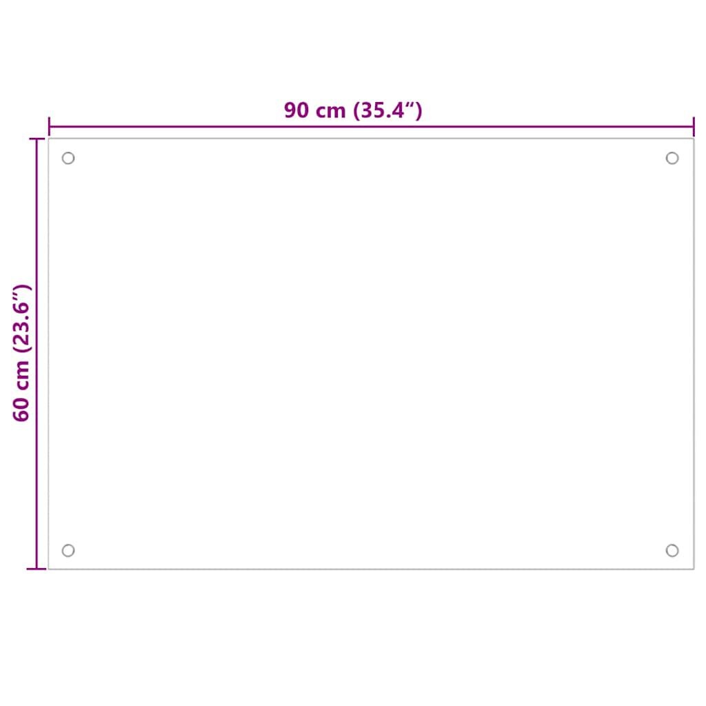 vidaXL Spatscherm Keuken Zwart Glas 90x60cm - 35% Korting!
