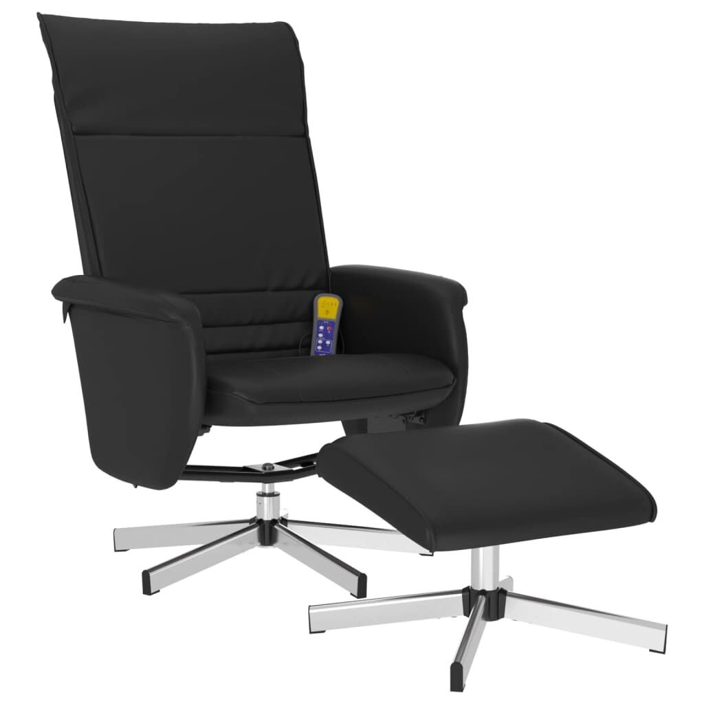 vidaXL Massagestoel + Voetenbank Zwart - 35% Korting!